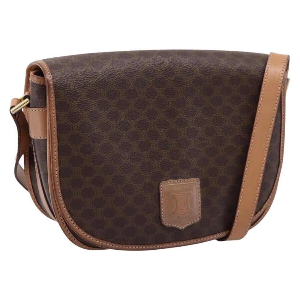 Celine Vintage Saddle Flap Macadam Coated Canvas Small
